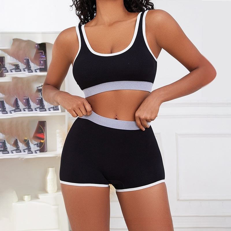 Sports Bra Set Comfortable Breathable Mid-Waist Seamless Underwear For Women